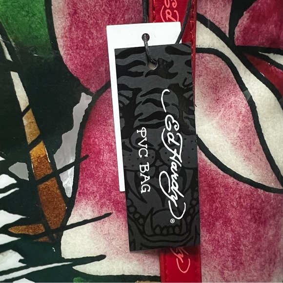 NWT Ed Hardy Tiger Rose Graphic Clear PVC Tote Bag Y2K 90s Edgy Streetwear - Picture 5 of 8